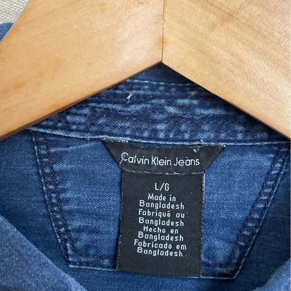Dark Denim Calvin Klein Button Down - Picture 2 of 2